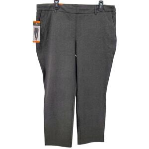 Dalia Womens Pull On Tummy Control Mid Rise Narrow Leg Dark Heather Charcoal XXL